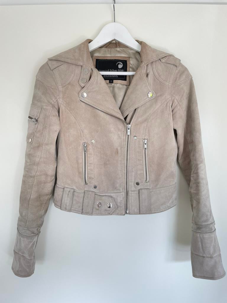 Goosecraft Biker 406 leren jas, Ophalen of Verzenden, Gedragen, Maat 36 (S), Beige