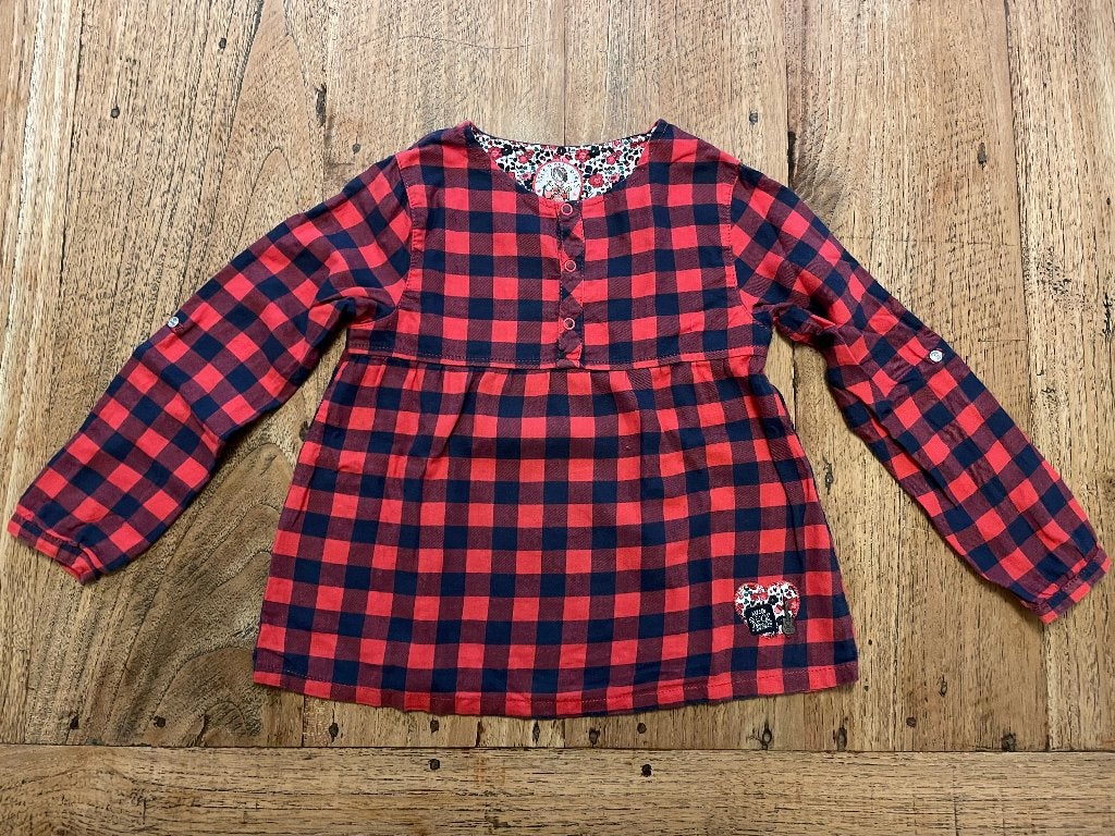 Sergent Major blouse, maat 122, rood blauw geruit, Gebruikt, Meisje, Overhemd of Blouse, Ophalen of Verzenden