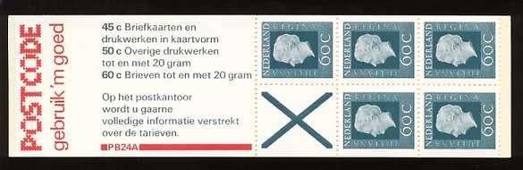 Nederland Postzegelboekje 24a postfris, Postzegels en Munten, Postzegels | Nederland, Ophalen of Verzenden, Na 1940, Postfris