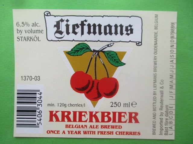 bieretiket Belgie 10-7 (F4) liefmans, Ophalen of Verzenden, Gebruikt, Overige typen, Overige merken