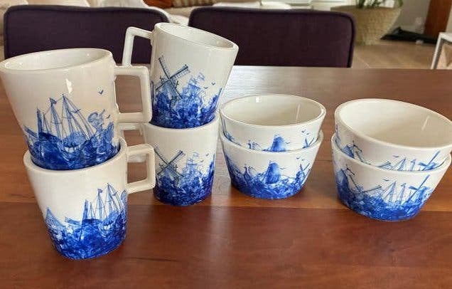 Piet Hein Eek Douwe Egberts Delftsblauwe Servies Set, Ophalen, Overige merken, Keramiek, Zo goed als nieuw