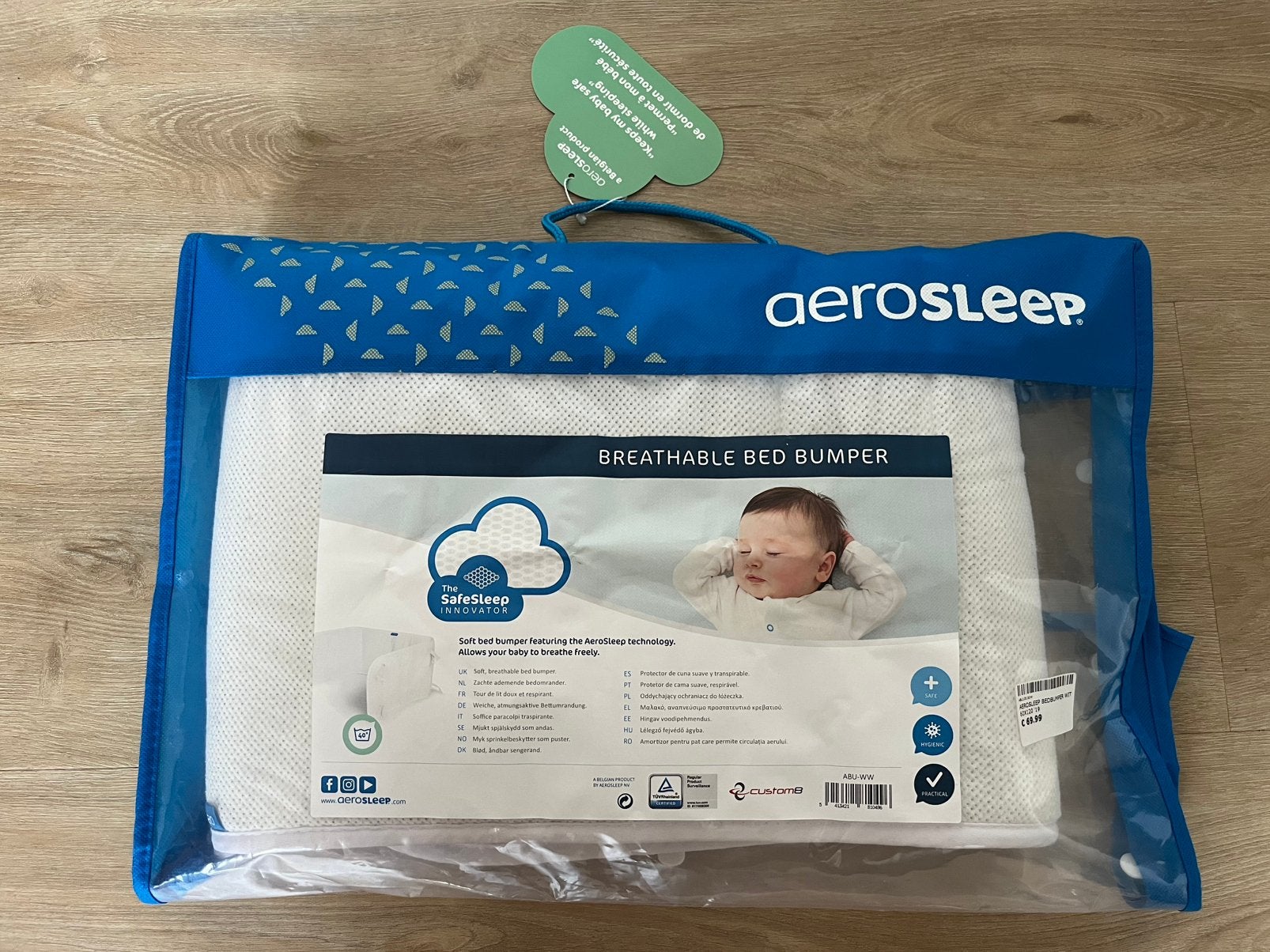 Aerosleep bedomrander wit en nog fris voor een volgende baby, Ophalen, Zo goed als nieuw, Eenpersoons, 70 cm of minder