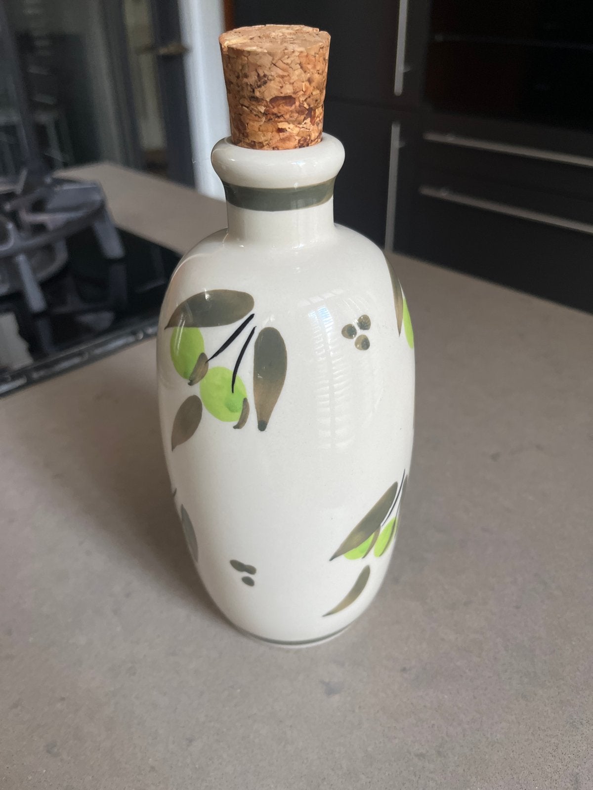 Olijfolie fles 500ml met kurk en schenktuit Beneoliva, Overige typen, Ophalen of Verzenden, Zo goed als nieuw, Wit