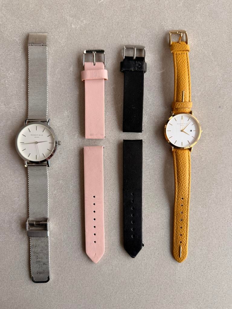 Twee Rosefield horloges met 2 extra bandjes, Sieraden, Tassen en Uiterlijk, Horloges | Dames, Gebruikt, Polshorloge, Overige merken