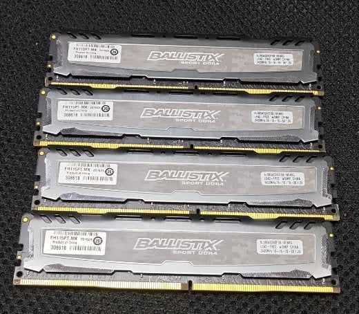 Crucial Ballistix Sport DDR4-2400 32GB (4x8GB) CL16, Computers en Software, RAM geheugen, Gebruikt, 32 GB, DDR4, Ophalen of Verzenden