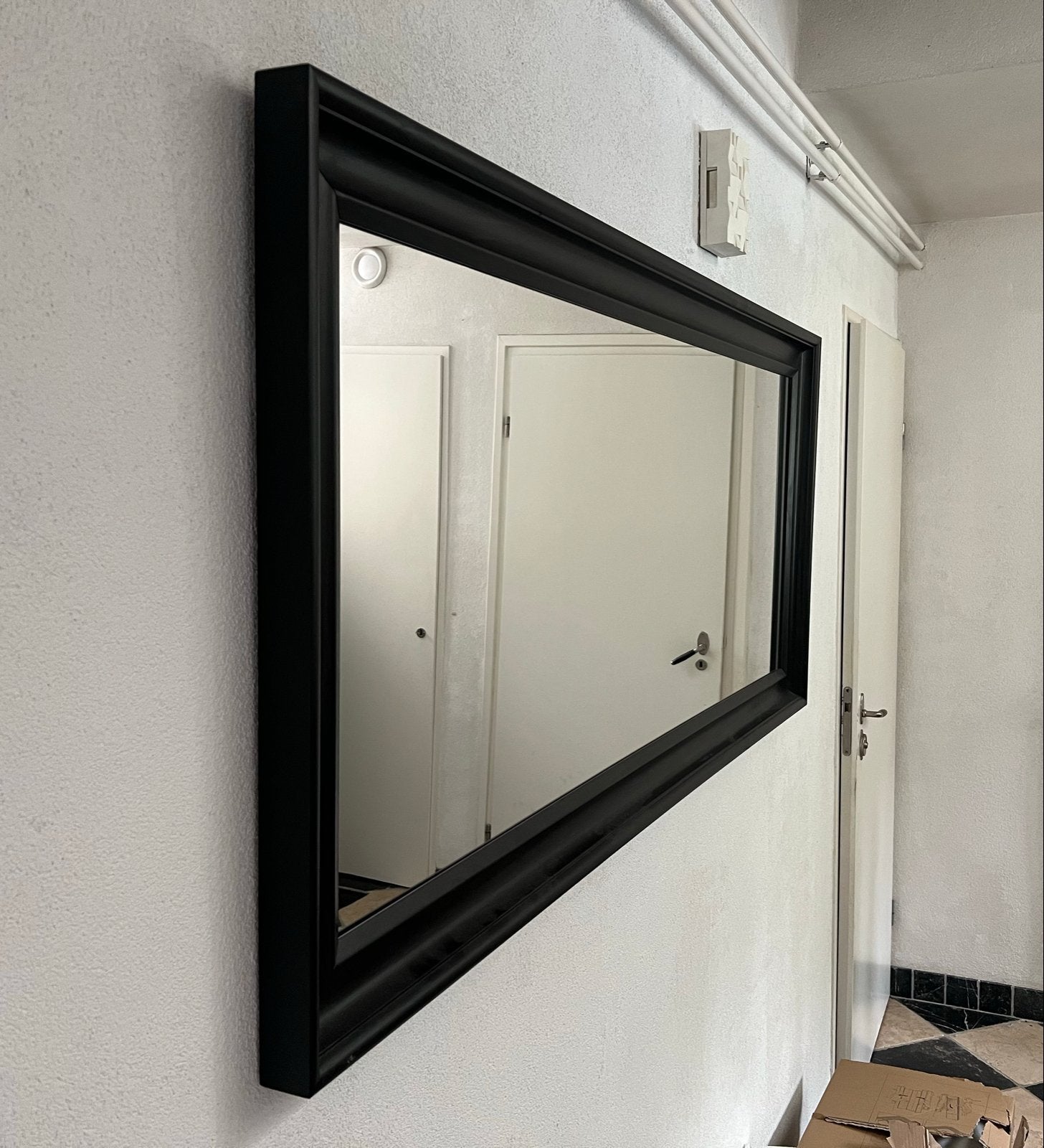 IKEA HEMNES Spiegel Zwart 74x164cm, Ophalen, Gebruikt, 150 tot 200 cm, Rechthoekig