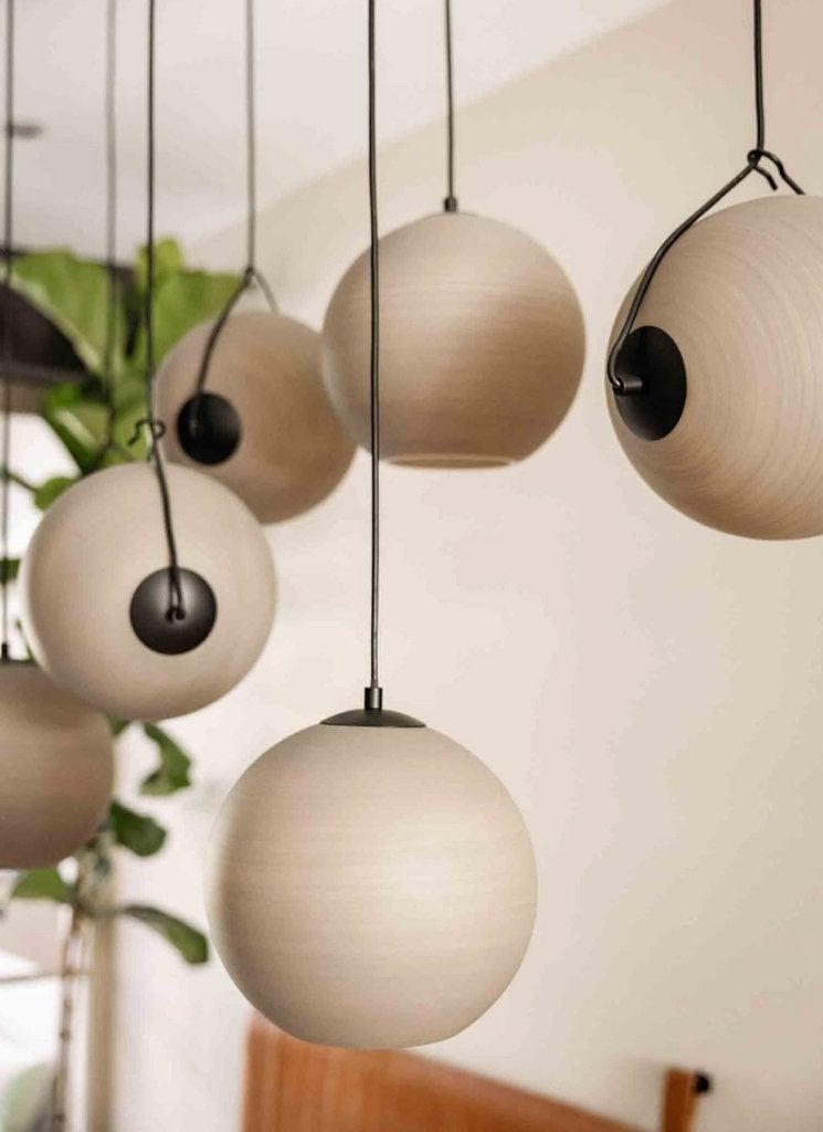 Moderne hanglamp Orb (ETH) taupe rond 30 cm - nieuw, Modern, Scandinavisch, Nieuw, Glas, E27 (groot)