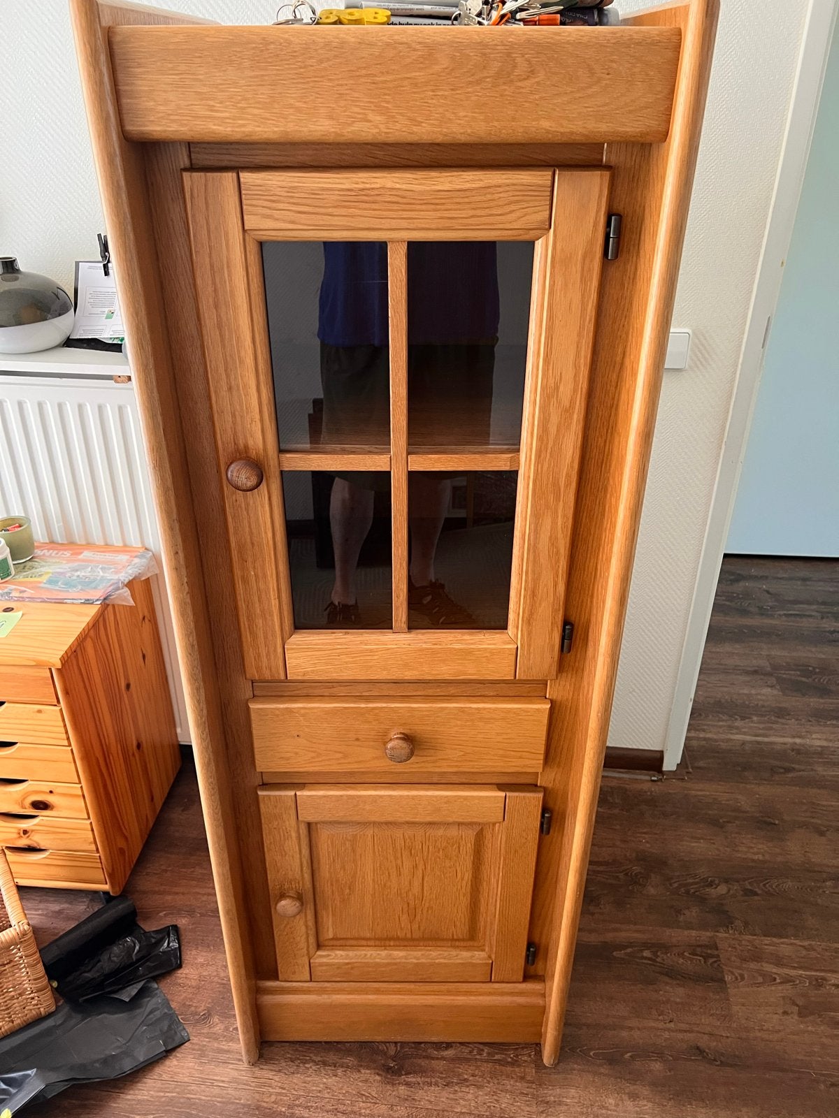 Degelijke Eiken Buffetkast met Lade en Deuren, Huis en Inrichting, Kasten | Buffetkasten, Ophalen, Gebruikt, Eikenhout, 50 tot 100 cm