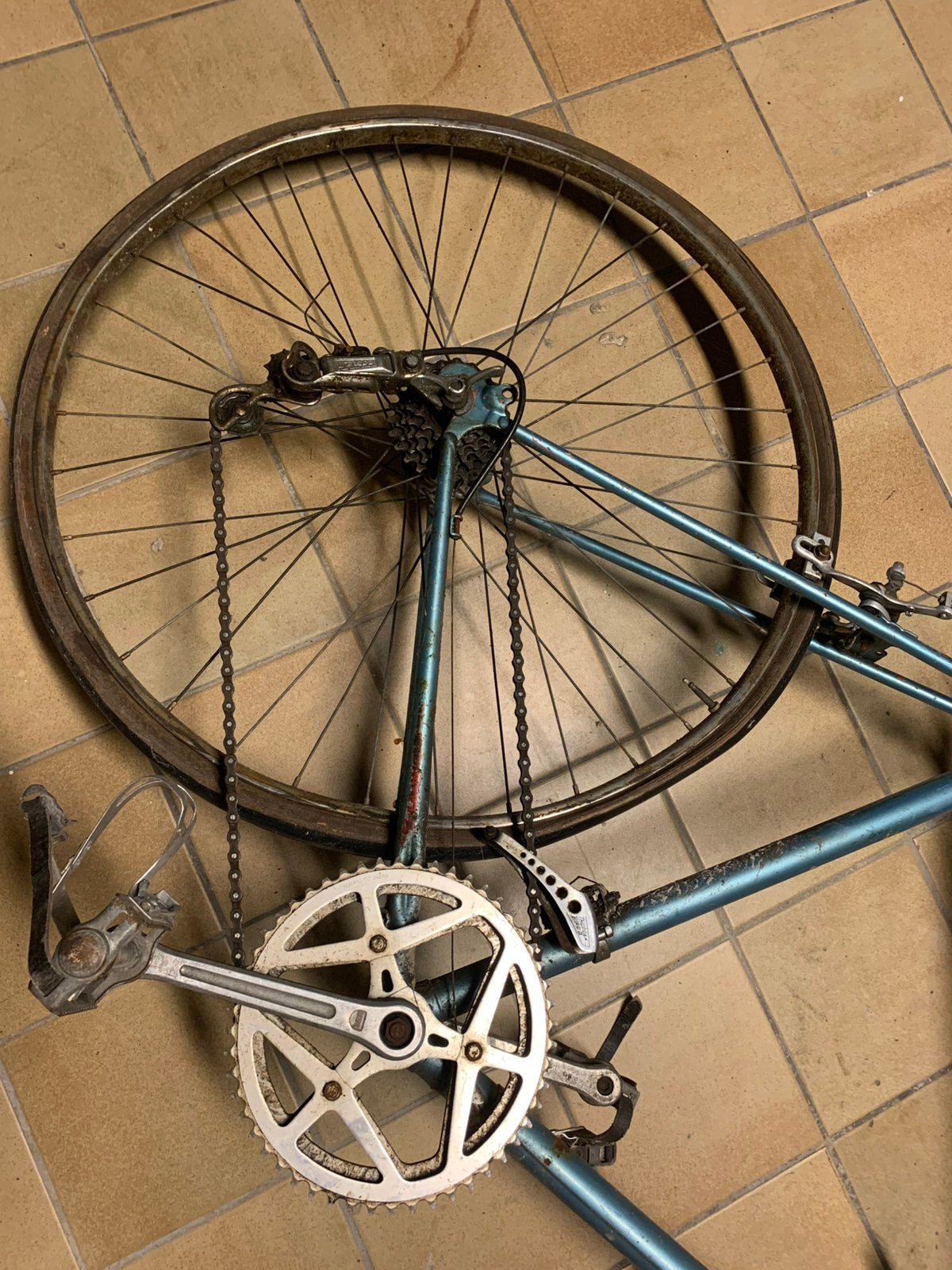 Racefiets (met veel roest)jaren 50, voor de liefhebber, Gebruikt, 10 tot 15 versnellingen, Velgrem, 61 tot 65 cm