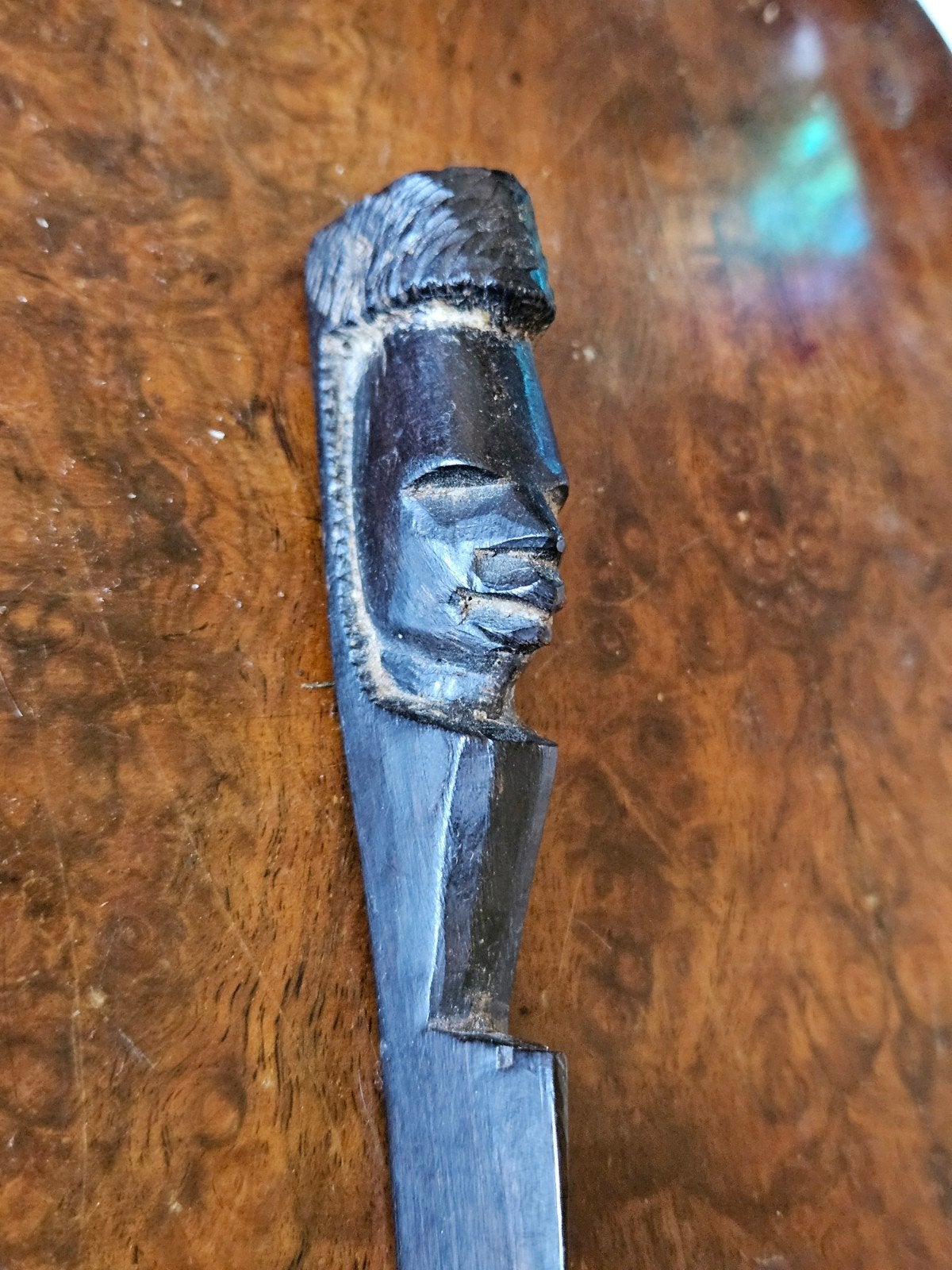 Vintage Handgemaakte Afrikaanse Briefopener - Authentiek, Antiek en Kunst, Hout, Gesneden, Afrika, Overige typen