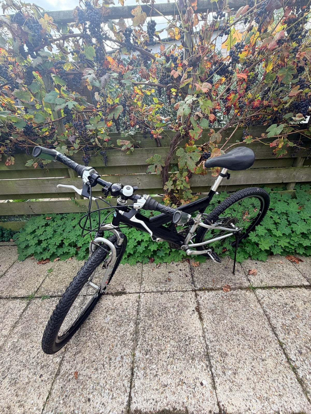 Zwarte Mountainbike met Volledige Vering, Gebruikt, 53 tot 57 cm, Ophalen, Overige merken