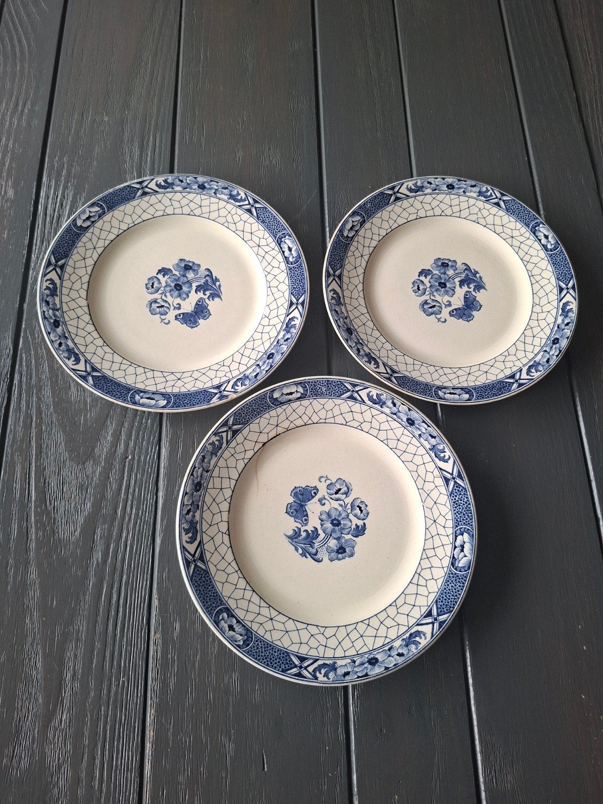 3x Maastricht Butterflij borden, Made in Holland, Antiek en Kunst, Ophalen of Verzenden