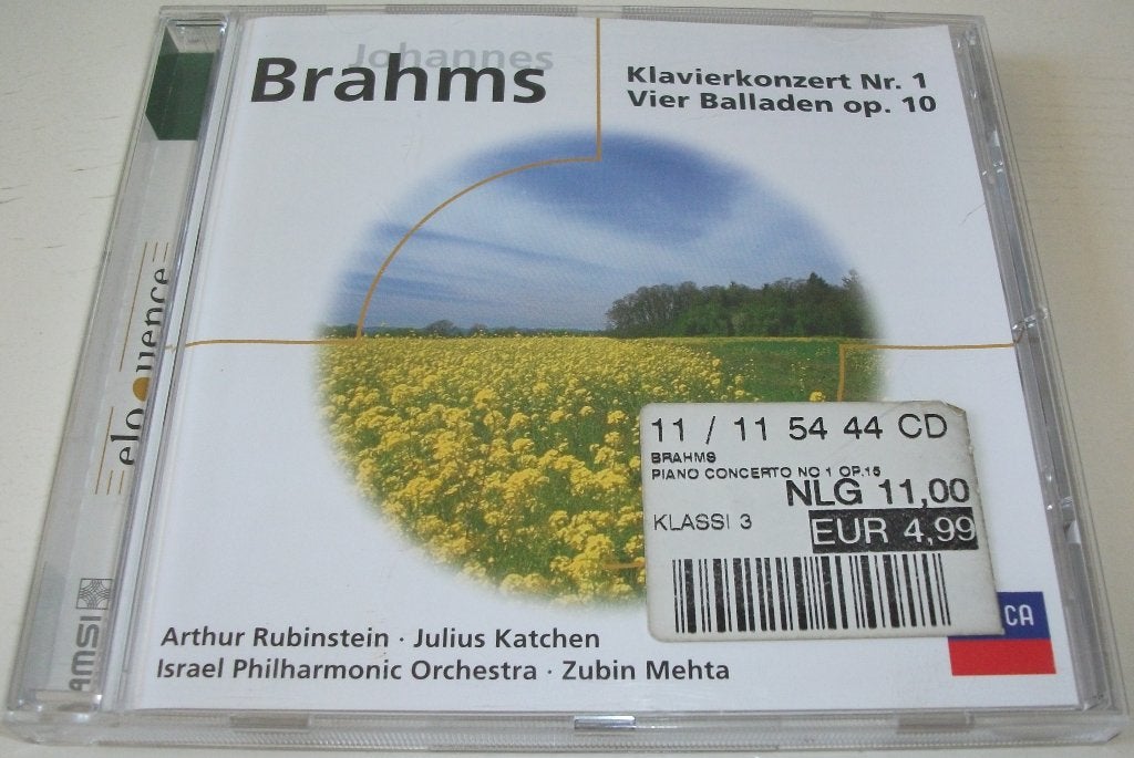 CD *** BRAHMS *** Klavierkonzert Nr. 1 & Vier Balladen Op 10, Overige typen, Ophalen of Verzenden, Zo goed als nieuw, Classicisme