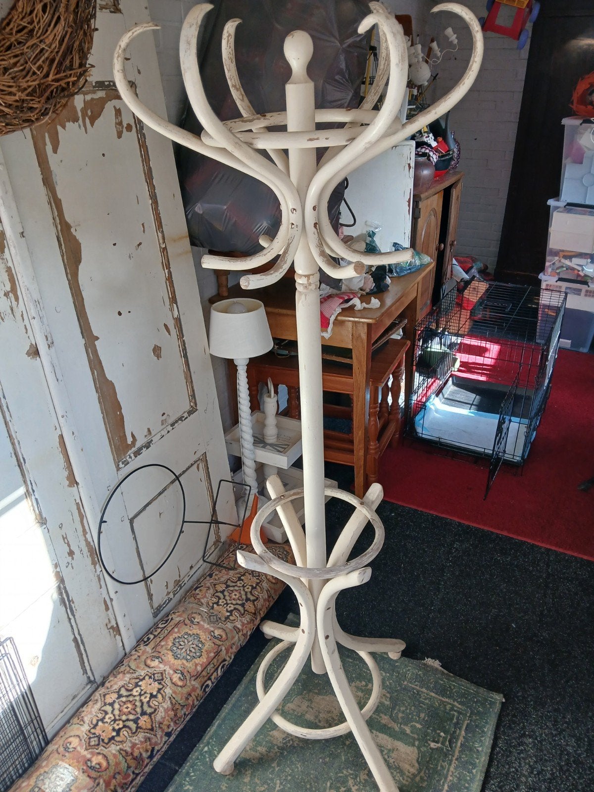 brocante vintage kapstok, Ophalen, Gebruikt, Hout, Staande kapstok
