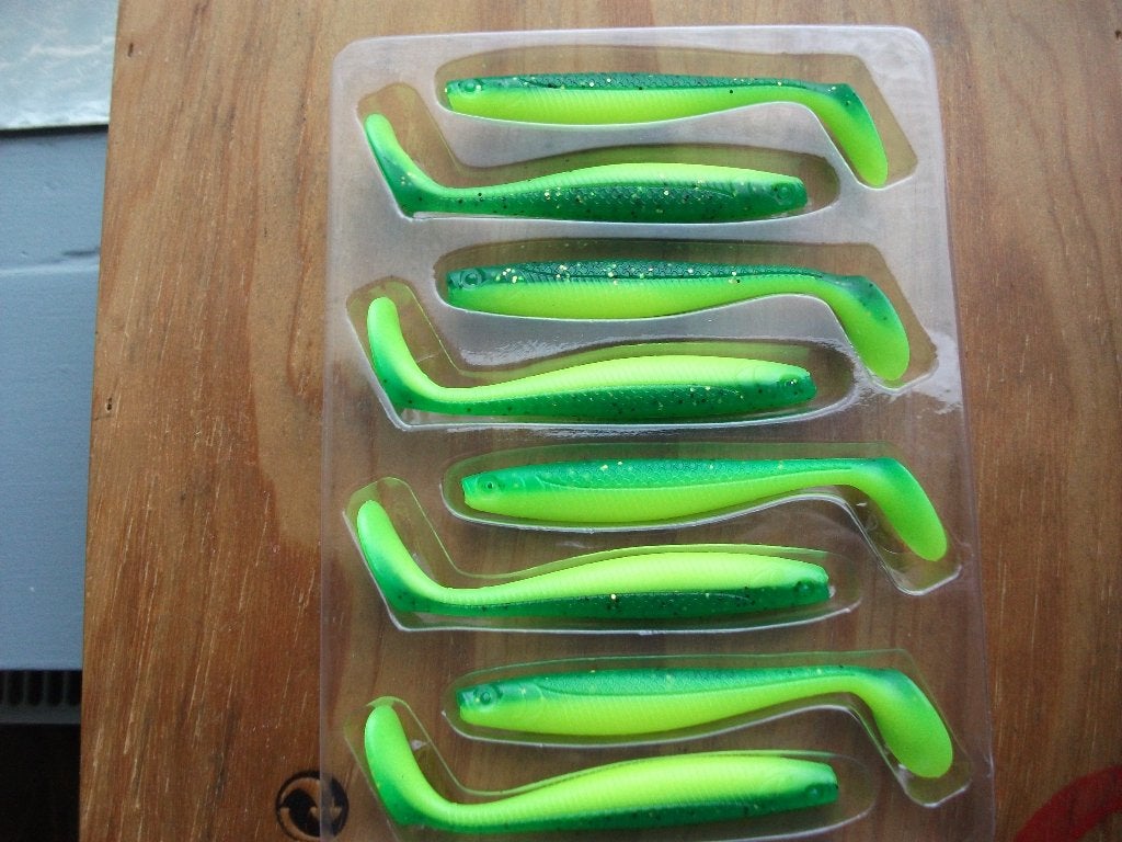 laatste 4 stuks Ron Thompson Slim Paddle Tail kunstaas shads, Ophalen of Verzenden, Nieuw, Overige typen