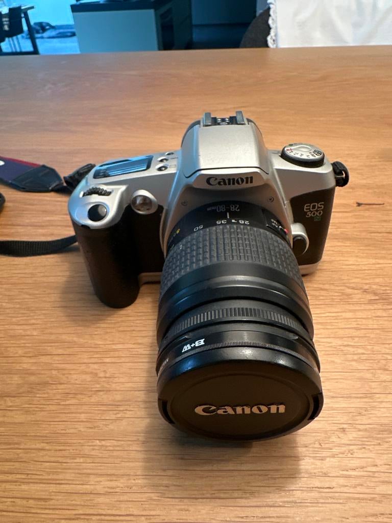 Canon Spiegelreflexcamera EOS 500N met tas en lens, Audio, Tv en Foto, Fotocamera's Analoog, Ophalen, Gebruikt, Spiegelreflex