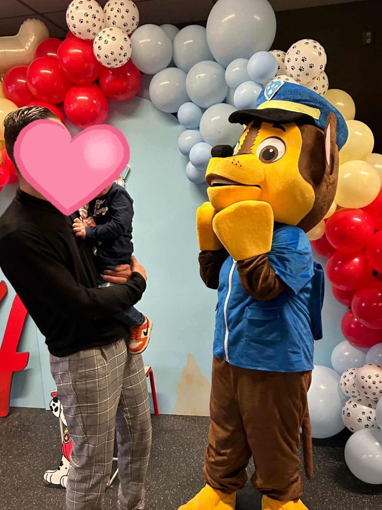 Chase op je feestje? Paw Patrol Mascotte incl acteur, Ophalen of Verzenden, Zo goed als nieuw, Verjaardag