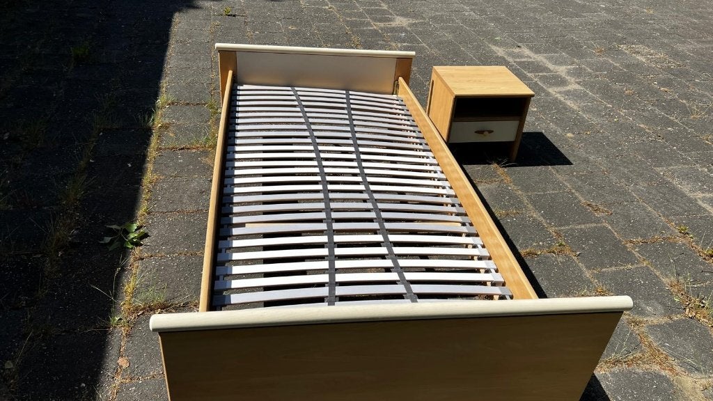 Logeerbed, Huis en Inrichting, Slaapkamer | Bedden, Ophalen, Gebruikt, 90 cm, Eenpersoons