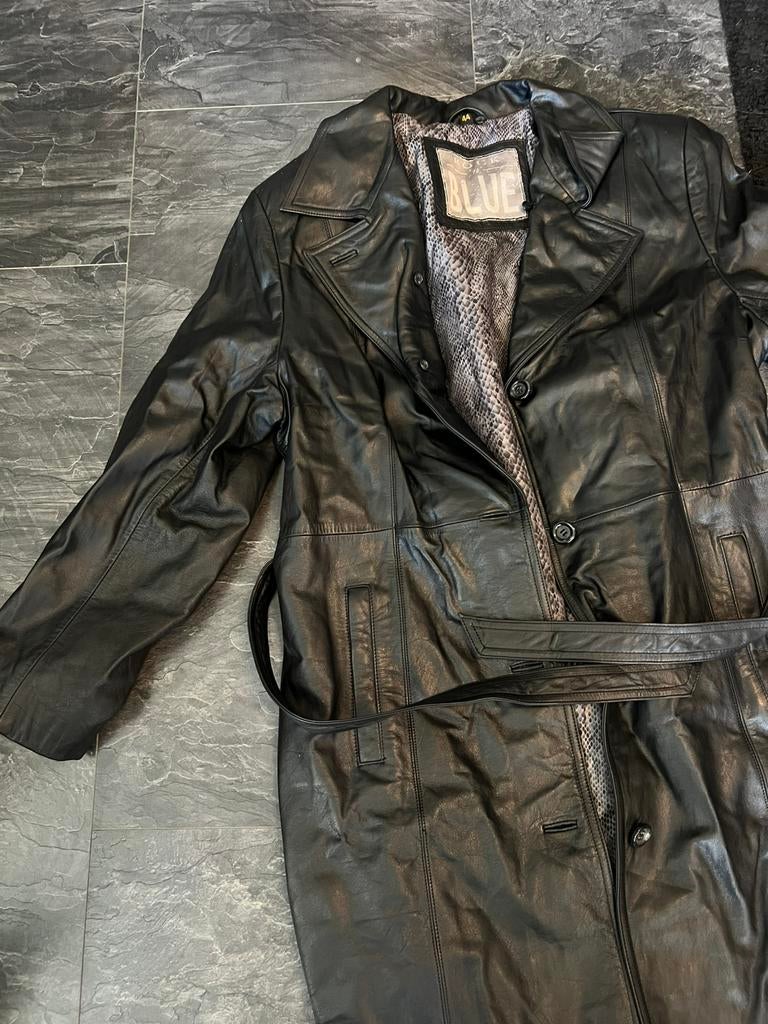 Leren trenchcoat maat 44 rock n blue, Ophalen of Verzenden, Zo goed als nieuw, Overige maten, Blauw