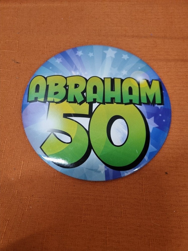 button 50 jaar abraham groot, Ophalen of Verzenden, 'T Olde Gre-j, Info@toldegrej.nl, Endepoelstraat 20f Didam