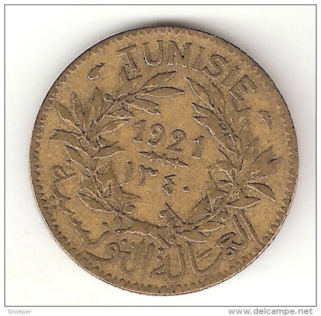 tunesia 1 franc 1921 km 247 vf+, Verzenden, Overige landen, Losse munt