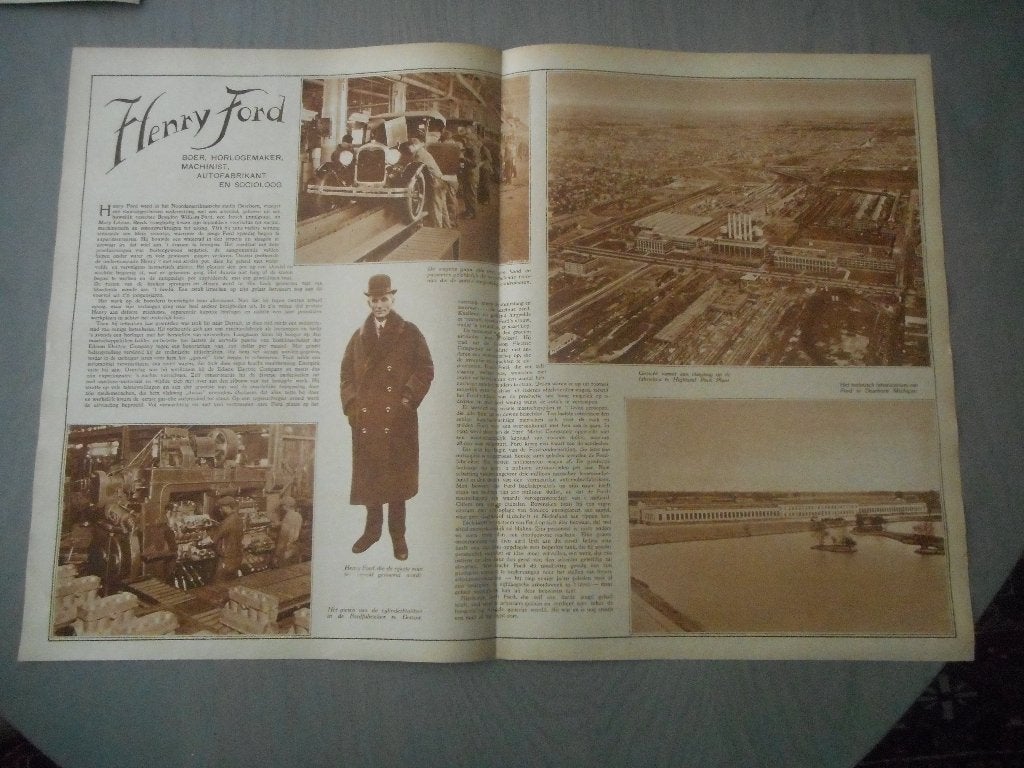 VS. Henri Ford. Autofabrikant. 1929., Verzamelen, Ophalen of Verzenden, 1920 tot 1940, Buitenland, Knipsel(s)