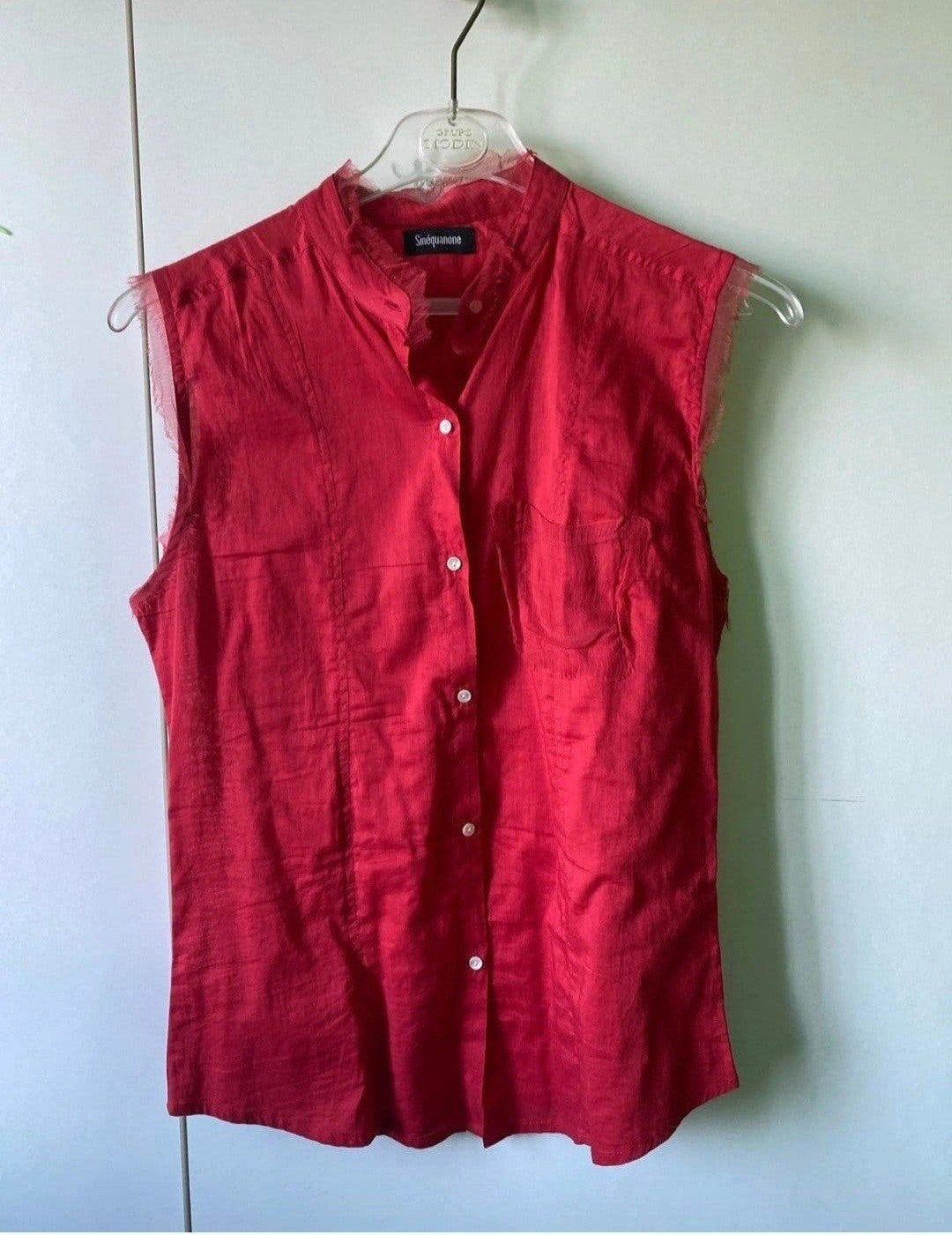 Sinéquanone rode mouwloze blouse top S M, Kleding | Dames, Maat 38/40 (M), Sinéquanone, Nieuw, Ophalen of Verzenden