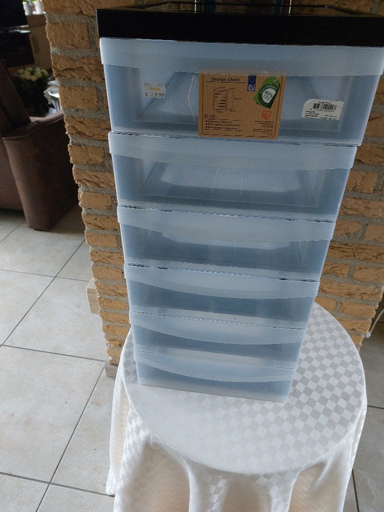 kunststof ladenkast met 6 laden, 61,5 hoog, 29 cm.breed,lees, Ophalen, Kunststof, 5 laden of meer, Nieuw