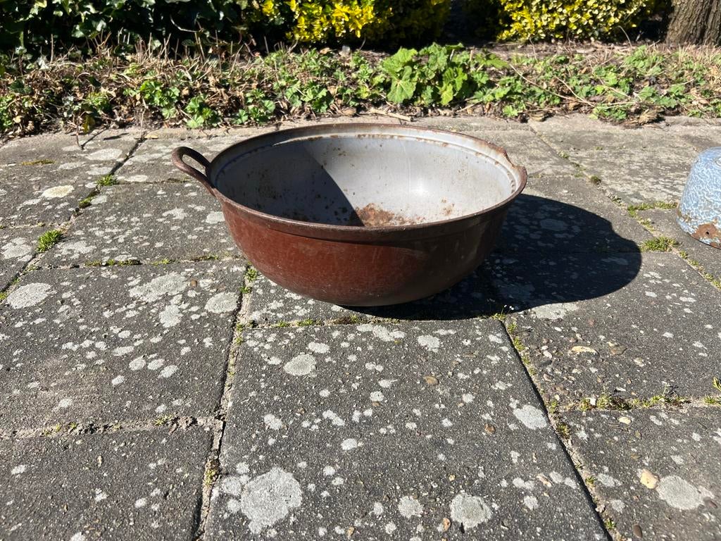 Gietijzeren schaal 37 cm voor tuinplanten, Tuin en Terras, Bloembakken en Plantenbakken, Gebruikt, Metaal, Tuin, Minder dan 30 cm