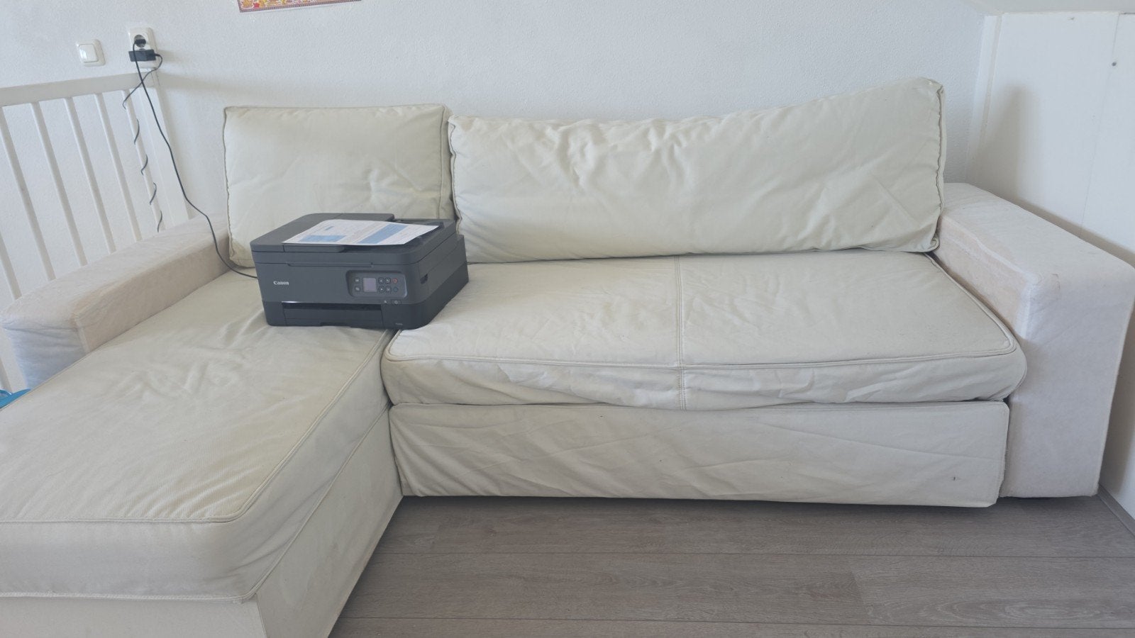 IKEA VIMLE slaapbank met opbergruimte, Ophalen, Gebruikt, Beige, Tweepersoons