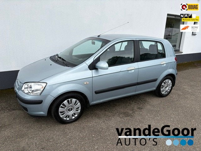 Hyundai Getz 1.3i Active Cool, '05, 5-drs, airco en 113000 k, Auto's, Hyundai, Voorwielaandrijving, 4 cilinders, Blauw, Origineel Nederlands