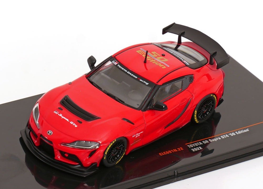 Toyota GR Supra GT4 "50 Edition" 2022 Rood / Goud 1-43 Ixo M, Overige merken, Tschuiten@hotmail.com, Duitsland, Auto