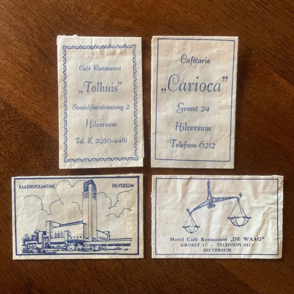 4 Vintage Suikerzakjes Hilversumse Horeca Hilversum