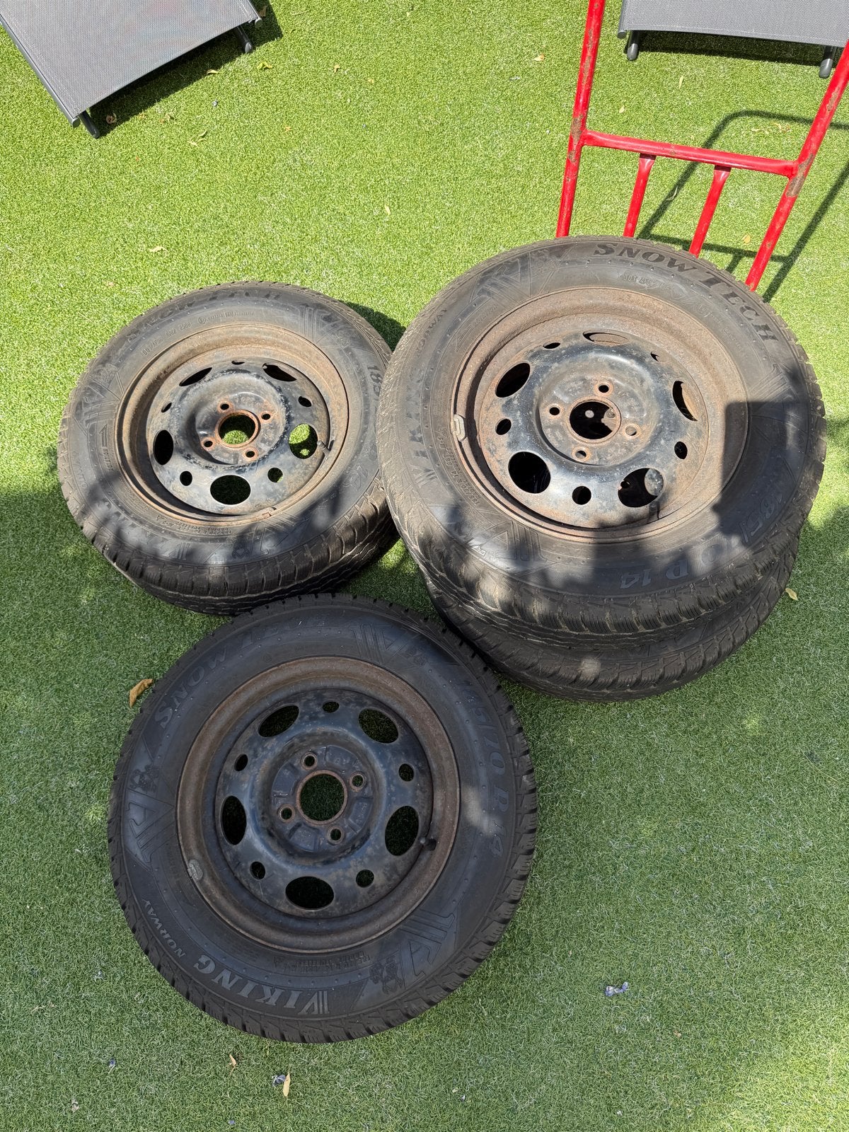 Winterbanden met stalen velgen 175/70 R14, Ophalen of Verzenden, Gebruikt