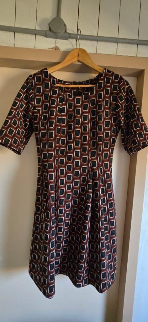 La Fée Maraboutée jurk met geometrische print, Kleding | Dames, Maat 38/40 (M), Bruin, Ophalen of Verzenden, Zo goed als nieuw