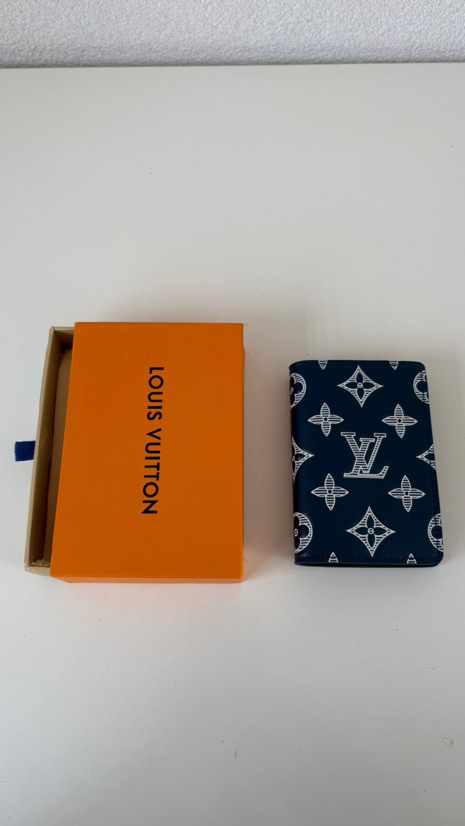 Pocket Organizer Cardholder Wallet Navy Blue, Ophalen of Verzenden, Nieuw, Blauw, Leer