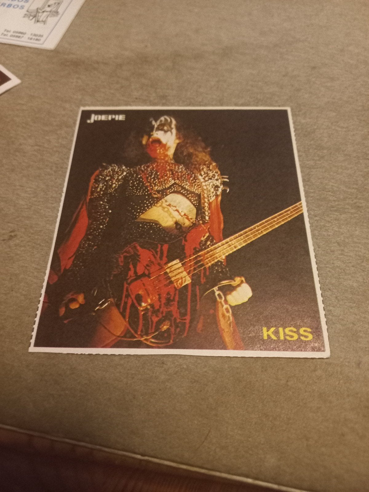 Vintage KISS Joepie Sticker/Kaart - Gene Simmons, Ophalen of Verzenden, Gebruikt
