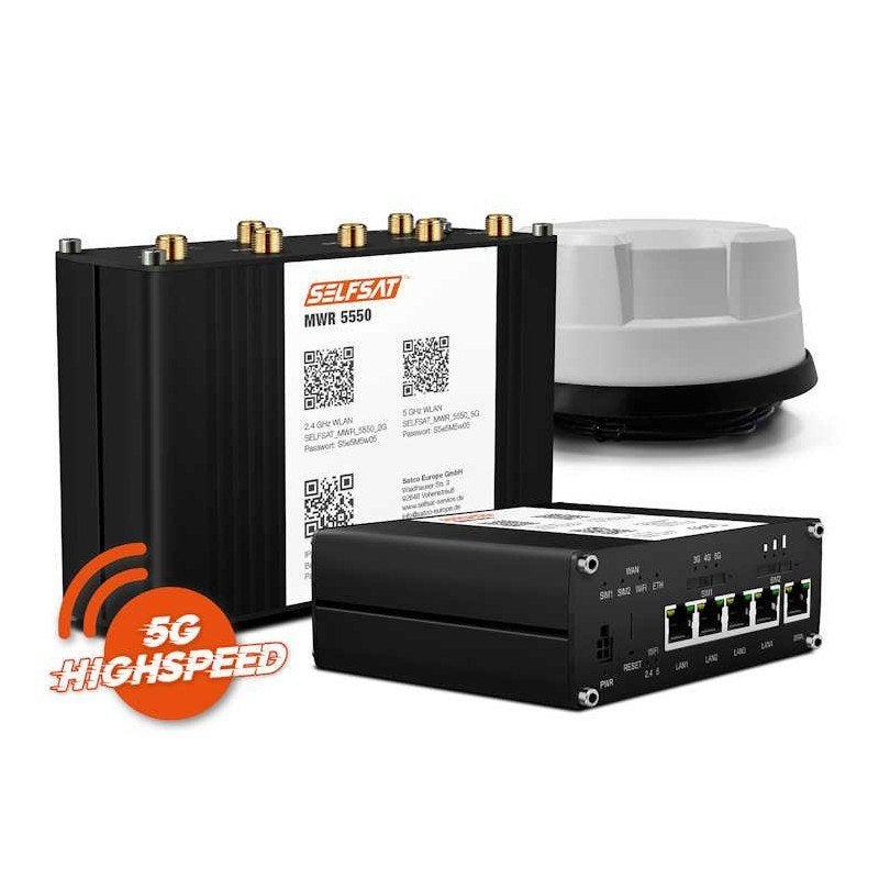 SELFSAT MWR 5550 panoramische antenne wit/zwart (4 x 5G/4G ), Verzenden, Nieuw, Communicatie