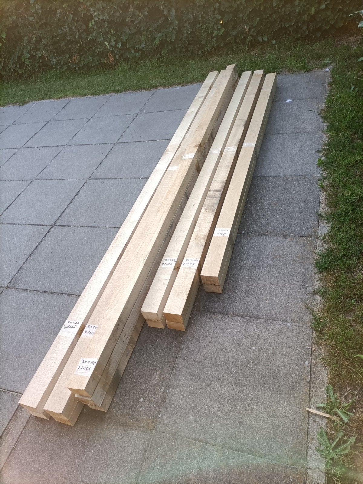 Aanbieding: partij balken in de maat 7,5x5,5 cm, Tuin en Terras, Palen, Balken en Planken, Ophalen, 250 cm of meer, Balken
