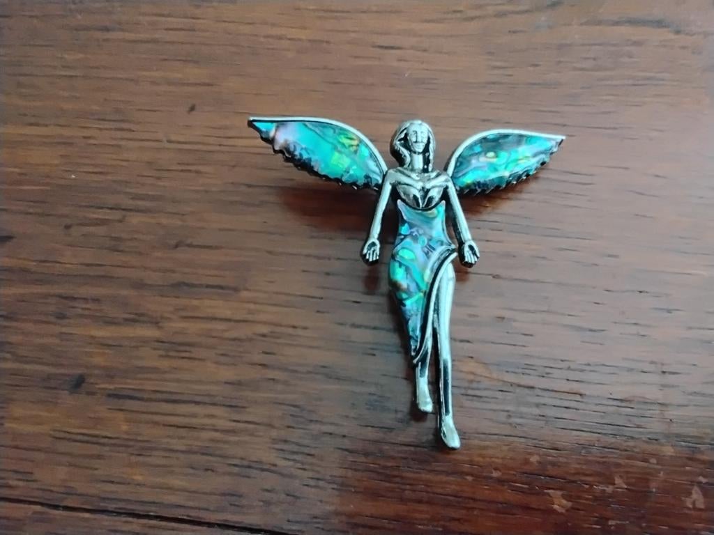 Mooie engelen broche en kan ook als hanger, Ophalen of Verzenden, Zo goed als nieuw, Zilver, Overige materialen