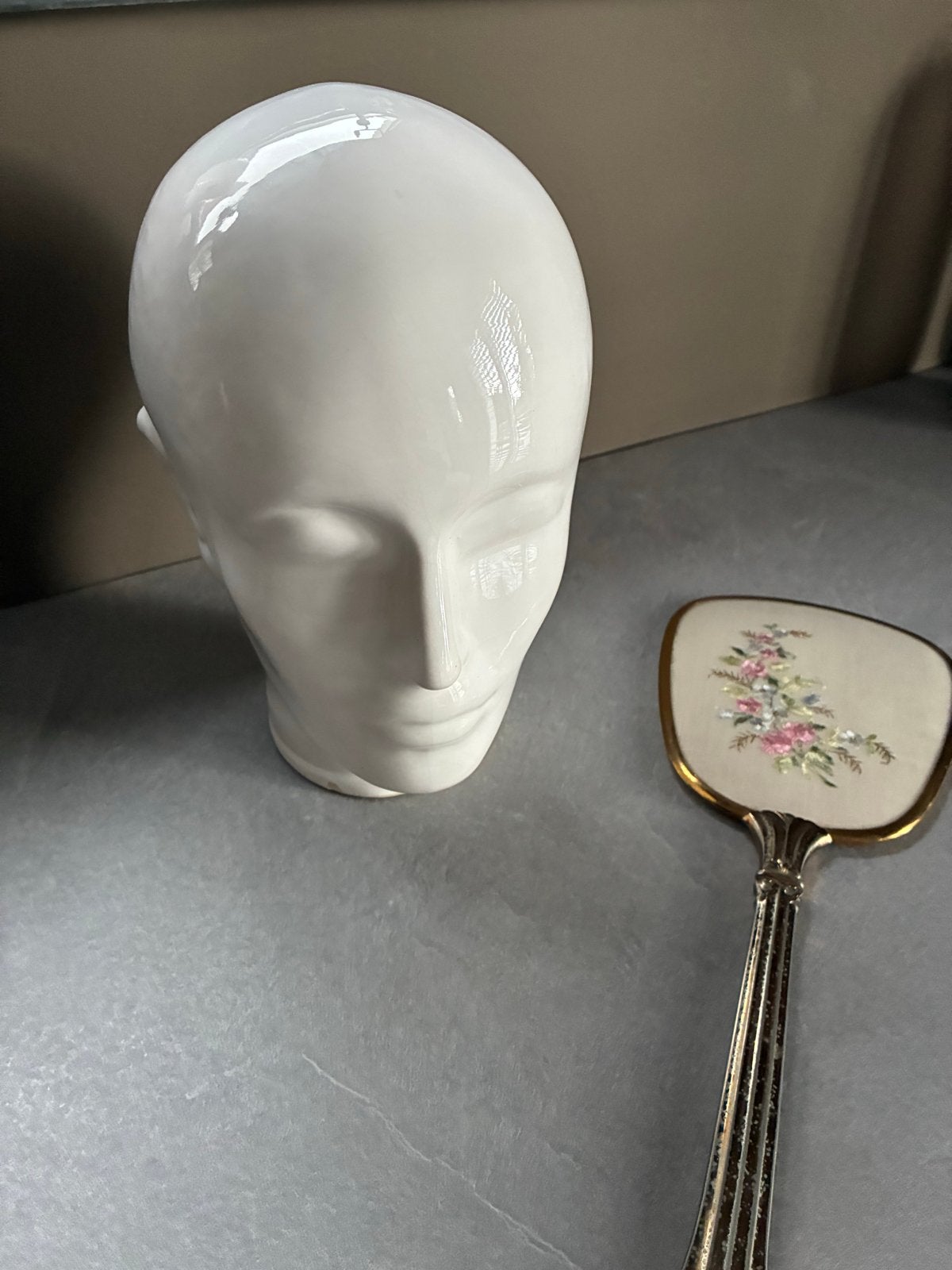 Vintage keramieken mannequin hoofd - decoratief, Antiek en Kunst, Ophalen of Verzenden