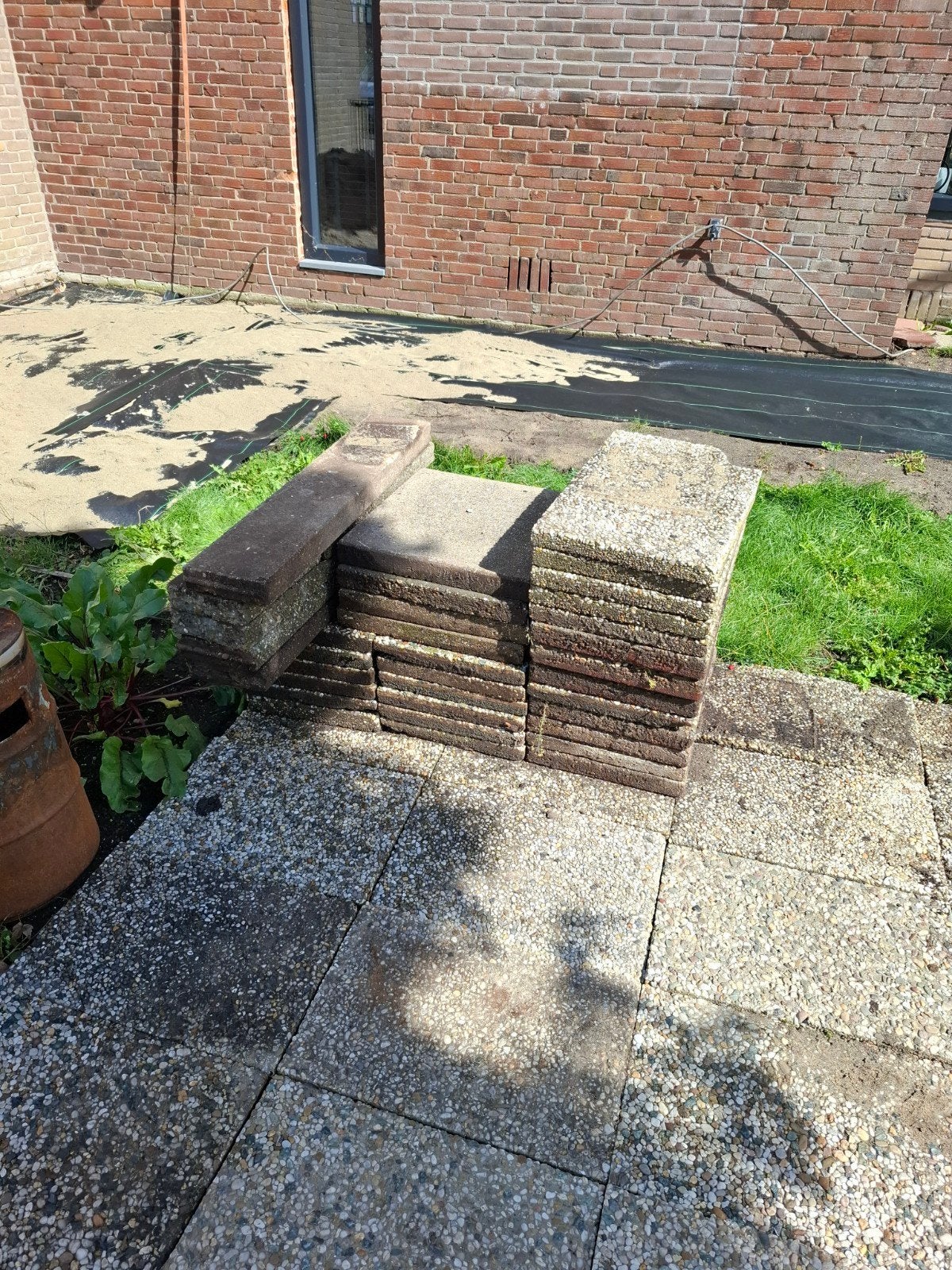 Gebruikte terrastegels, grindtegels, 60x40 cm, Ophalen, Gebruikt, 10 m² of meer, Beton