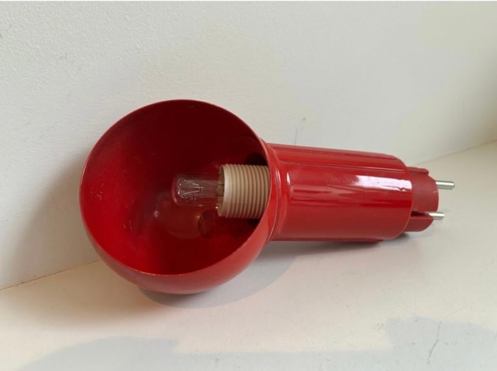 Vintage Rode Wandlamp / Plug-in Lamp Bendt Hanssen, Ophalen of Verzenden, Gebruikt