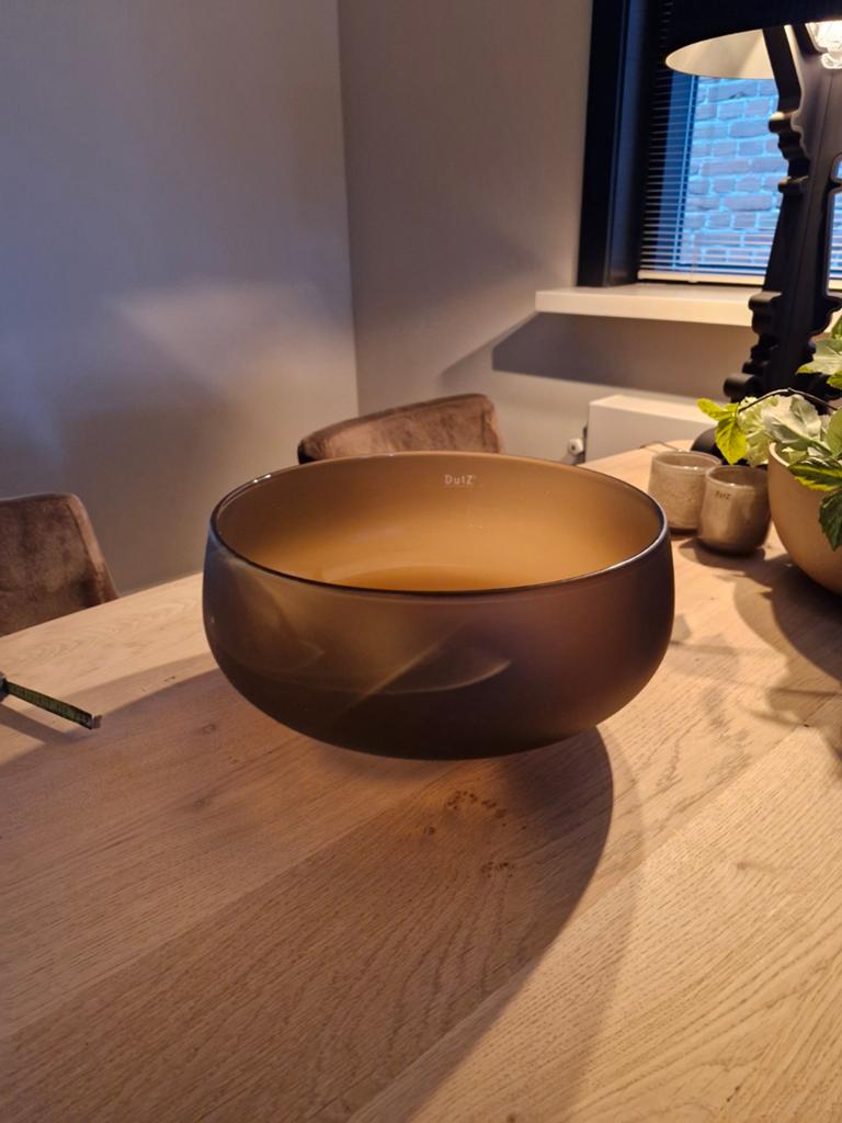 Dutz bruinig matglazen schaal zgan, Ophalen of Verzenden, Zo goed als nieuw, Rond, Glas