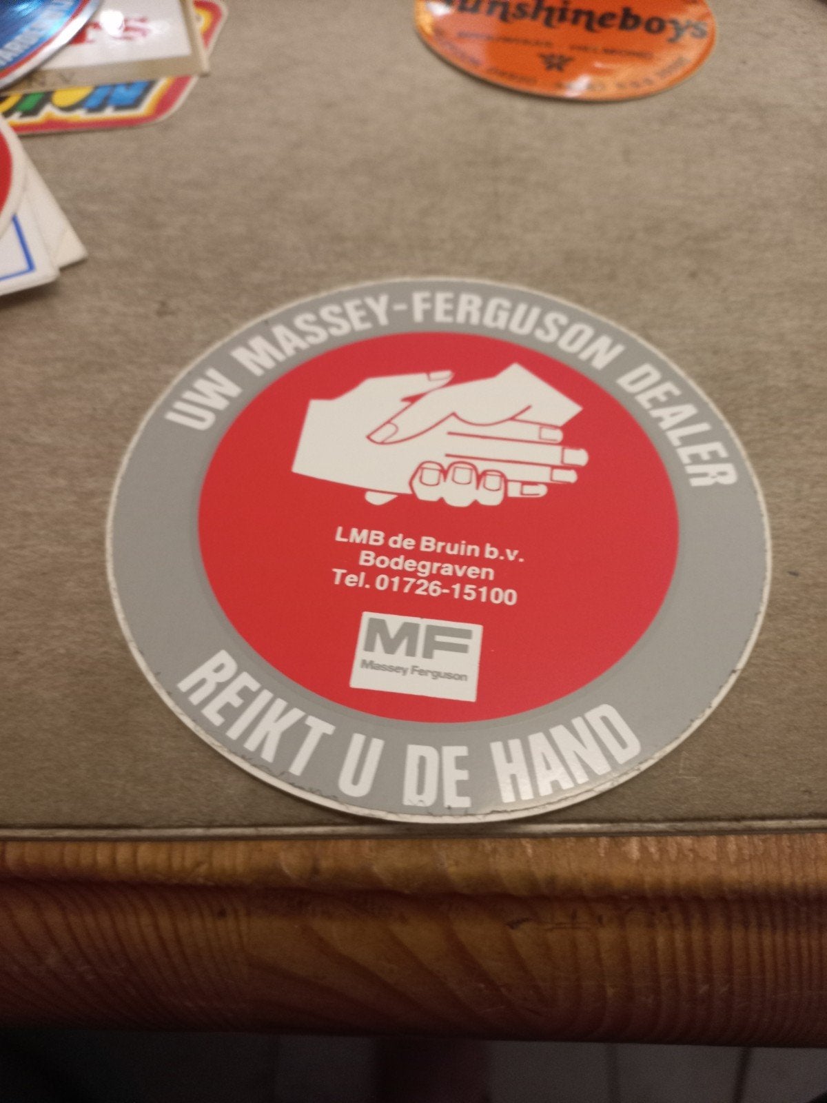 Vintage Massey Ferguson Dealer Sticker - LMB de Bruin, Verzamelen, Stickers, Ophalen of Verzenden