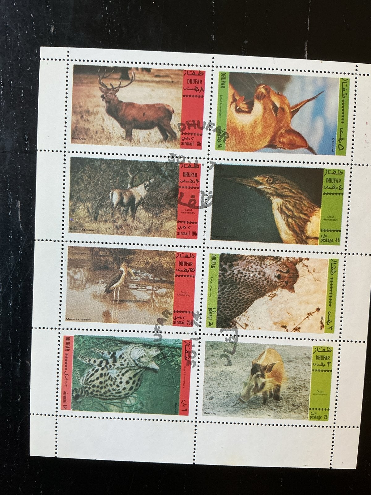 Dhofar postzegels - Dieren en vogels - Ongebruikt vel, Ophalen of Verzenden, Postfris, Midden-Oosten