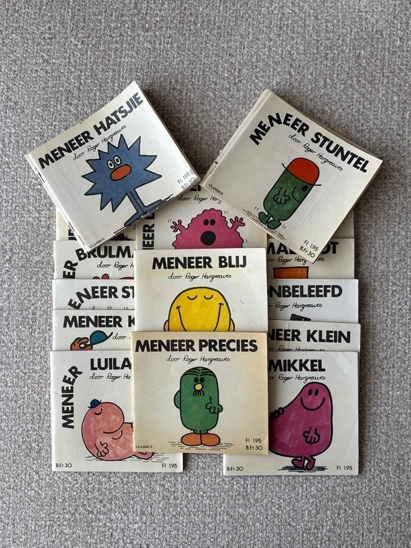 Grote Meneer-boeken set – Vintage verzameling, Gelezen, Fictie algemeen, Roger Hargreaves, Ophalen of Verzenden