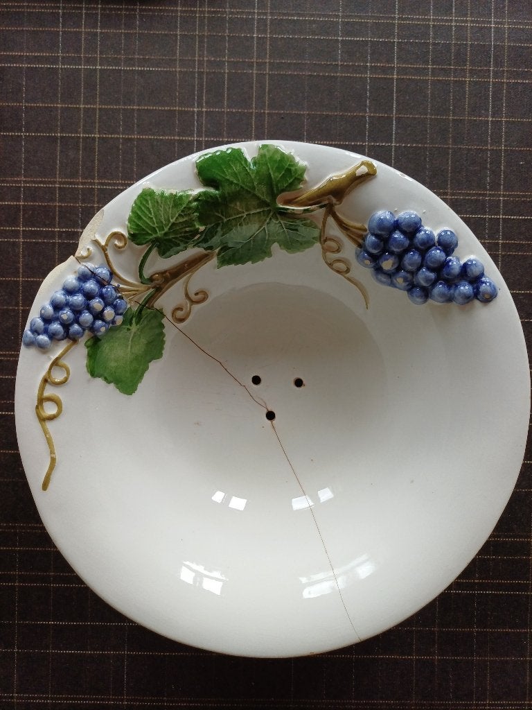 Te koop gevraagd een fruittestje met onderbordje, Huis en Inrichting, Gebruikt, Overige merken, Keramiek, Ophalen of Verzenden