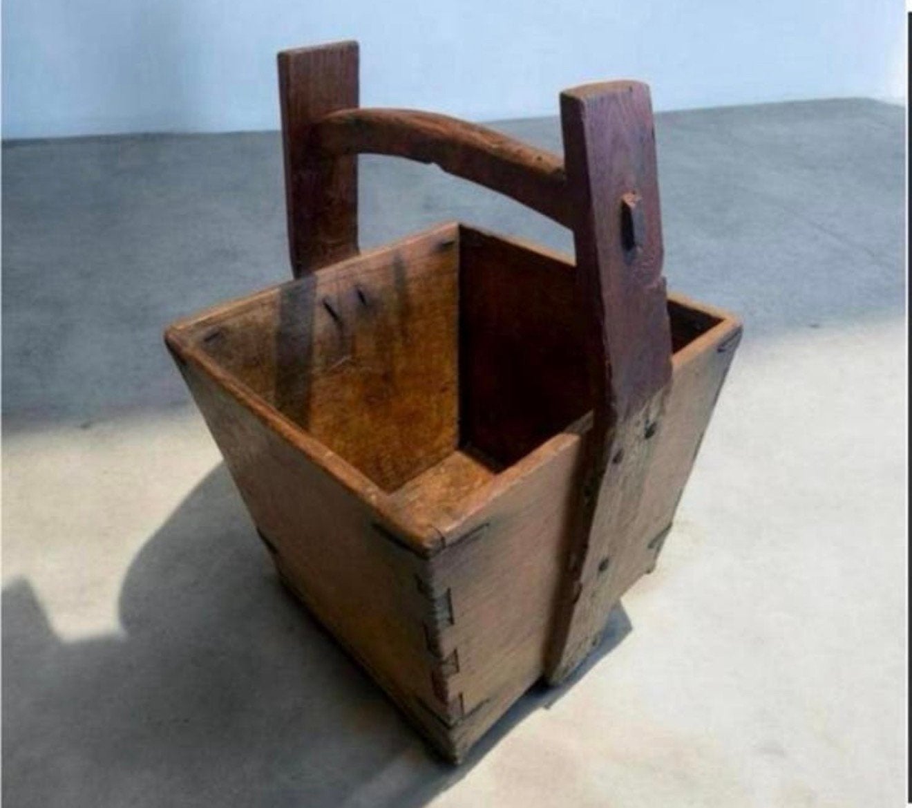 Antieke Chinese Rijstmand van Hout – ca. 1900, Ophalen