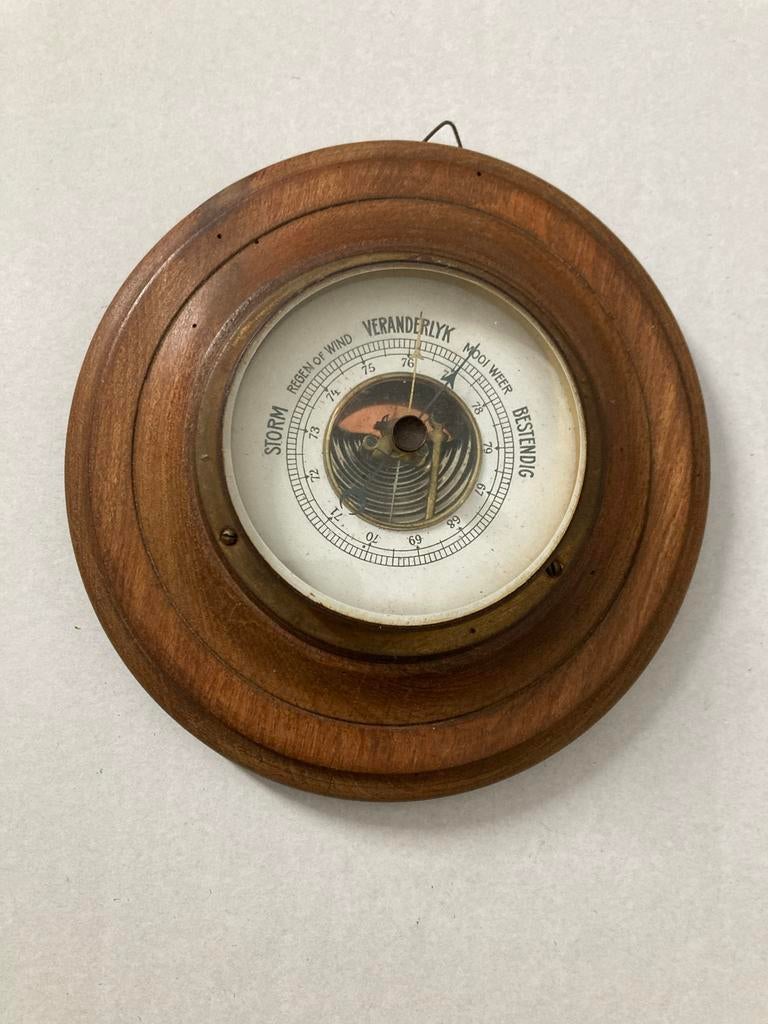 Antieke Barometer - Houten Behuizing, Ophalen of Verzenden, Gebruikt, Barometer